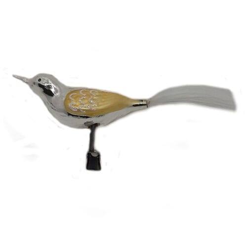 Glass bird with glitter