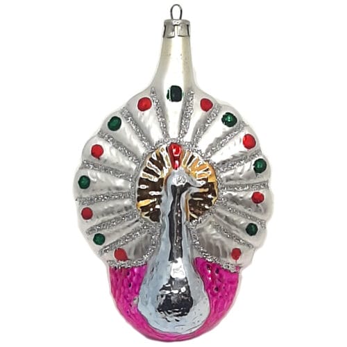 Pfau rosa Glas